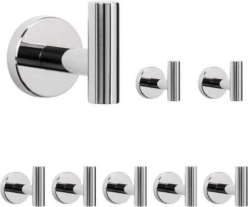 Miniatura 10 de NearMoon Ganchos para toallas de baño, soporte para bata de acero inoxidable 304, gancho resistente para baño, sala de estar, hotel, cocina, garaje