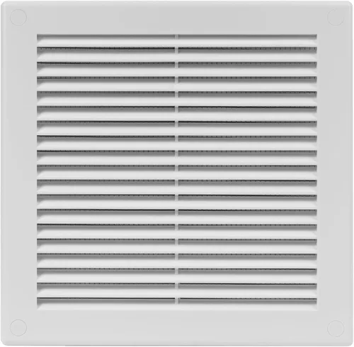 Miniatura 20 de Paquete de 2 cubiertas cuadradas de ventilación de aire de 4" x 4" (tamaño exterior) - Deflector de ventilación de plástico negro - Malla