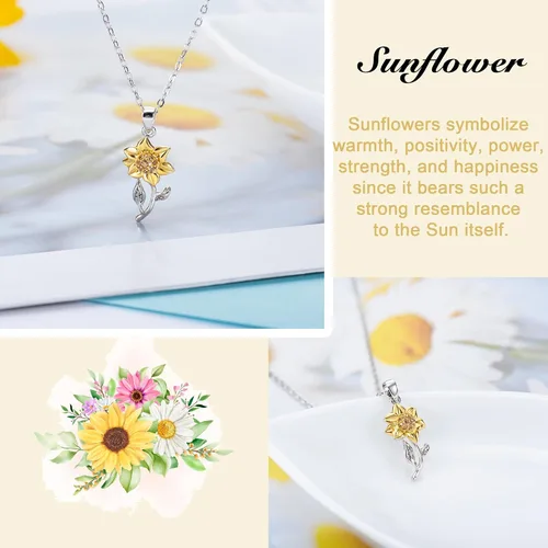 Miniatura 8 de Tarsus Collar de girasol hipoalergénico, regalos de joyería para mejores amigas, mujeres, adolescentes y niñas, no conocido