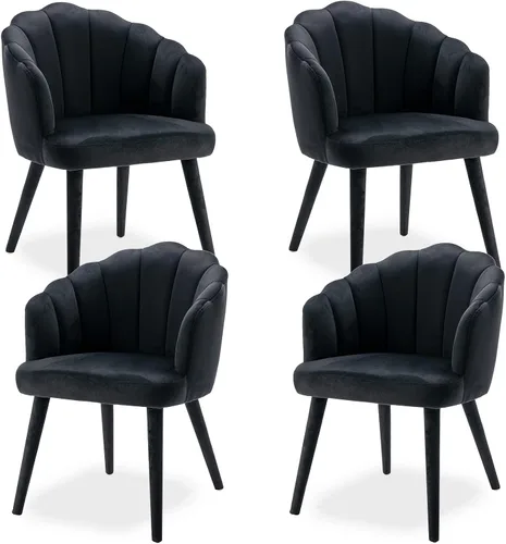 Miniatura 14 de chairus Juego de 2 sillas de comedor de terciopelo, modernas tapizadas de mediados de siglo, cómodos sillones decorativos para dormitorio, cocina