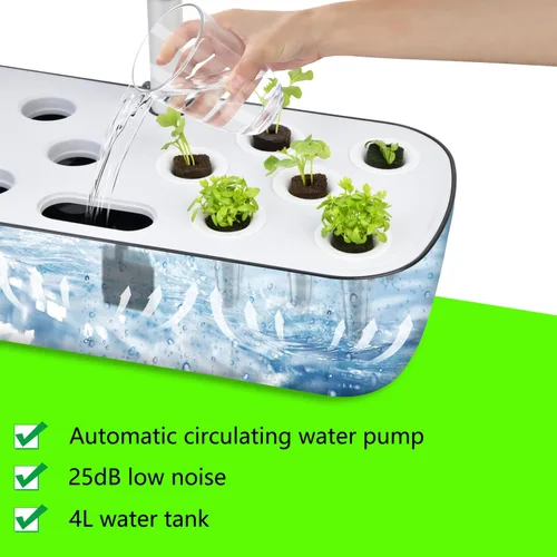 Miniatura 3 de Sistema de cultivo hidropónico, jardín de hierbas interior, 12 cápsulas Sistema de cultivo hidropónico, kit de jardín de hierbas sistema