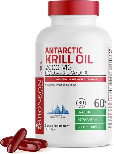 Bronson Antarctic Krill Oil 2000mg with Omega-3s EPA, DHA, Astaxanthin and Phospholipids 60 Softgels