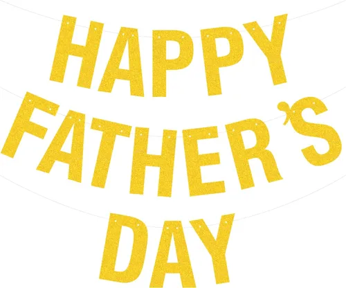 Miniatura 14 de Pancarta dorada con texto en inglés «Happy Father's Day» para el Día del Padre, decoración de fiesta del padre, guirnalda de fondo para el día