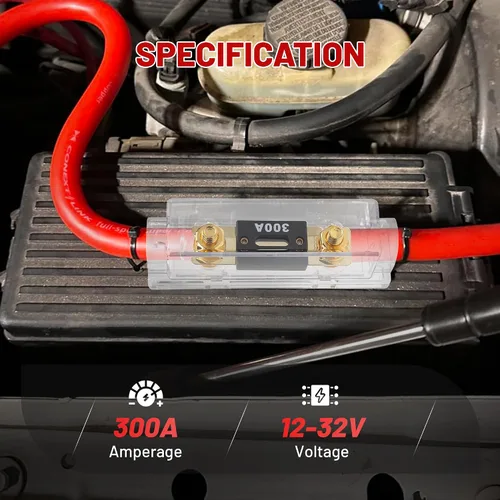 Miniatura 3 de RED WOLF Soporte de fusible ANL de audio para automóvil con fusible de 300 A para motor de arrastre, ATV, remolque, inversores, amplificador