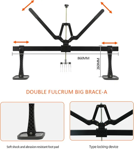 Miniatura 8 de 33.465 in Car Dent Pull Lever Bar Kit 6 Garra Gancho Extractor Anillos Aluminio Auto Cuerpo US (negro)
