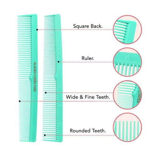 Miniatura 8 de Allegro Combs Peines de corte para peluqueros 420, peine para barba, bigote, para hombres, mujeres, niños pequeños, trenzados, separación del Menta