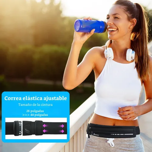 Miniatura 4 de Cinturón delgado para correr para mujeres y hombres, riñonera para corredores, soporte para teléfono, cinturón de cintura para correr, cinturón