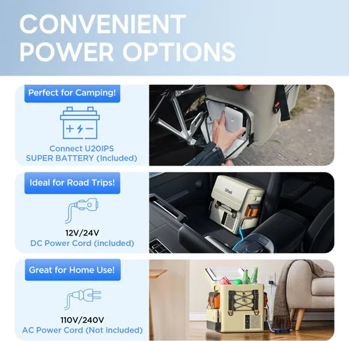 Miniatura 9 de LiTHELi 12V Refrigerador de Coche y Enfriador Eléctrico, 21QT/20L Refrigerador de Coche Portátil (-4-68℉), Enfriador de Compresor Alimentado por
