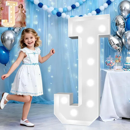 Miniatura 23 de Pooqla Letras de marquesina iluminadas de 3 pies, letras de marquesina con luz LED blanca fría y blanca cálida, letras de mosaico gigante para Letra