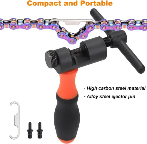Miniatura 2 de Rompacadenas de bicicleta, herramienta de reparación de cadena, cortador divisor de cadena universal con gancho de cadena para desmontar cadena de 1