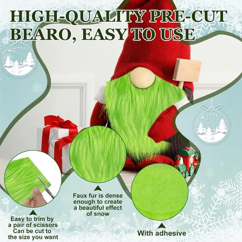 Miniatura 3 de 60 piezas de conjuntos de barba de gnomo, barba de gnomo de piel sintética precortada, cono de espuma, espuma hecha a mano, bolas de madera