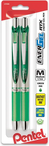 Miniatura 11 de Pentel EnerGel RTX - Bolígrafo de gel líquido retráctil (¹/₃₂ pulgadas), punta de metal, línea mediana, tinta azul marino, paquete de 2