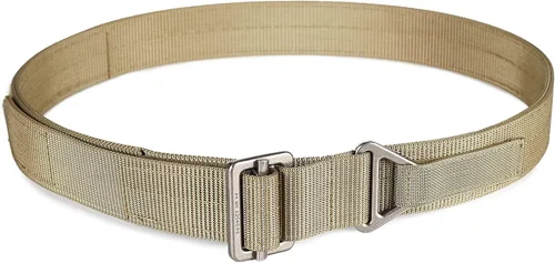 WOLF TACTICAL Cinturón de aparejos de alta resistencia - Cinturón de pistola EDC de nailon reforzado de 2 capas de 1.75 pulgadas Canela