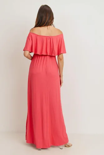 Miniatura 7 de Vestido de maternidad con hombros descubiertos, vestido largo para mujeres embarazadas, para fiestas de recién nacidos, o sesiones de fotos