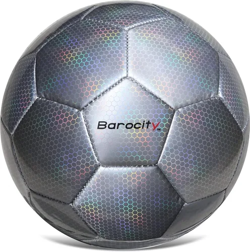 Miniatura 18 de Balón de fútbol premium para niños y niñas, balón oficial de partido con patrón hex arcoíris reflectante, duradero, para interiores, exteriores, Azul