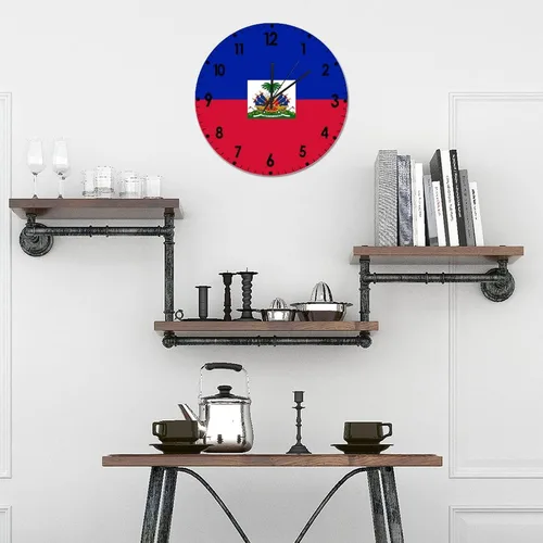 Miniatura 588 de Cheyan Reloj de pared con bandera de Canadá de 12 pulgadas, silencioso, sin tictac, de PVC, funciona con pilas, reloj redondo decorativo, regalo