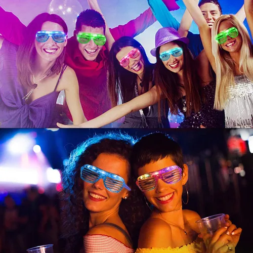 Miniatura 9 de iGeeKid Paquete de 50 lentes LED iluminados para fiesta, que brillan en la oscuridad, suministros para fiestas del 4 de julio, obturador, juguetes