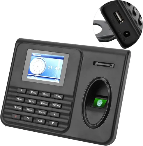 Miniatura 8 de FILFEEL Máquina de atención de huellas dactilares unisex con pantalla LCD a color de 2.4 pulgadas, reloj de tiempo biométrico de contraseña