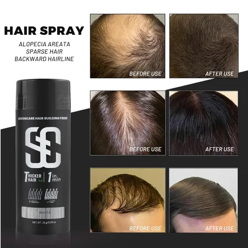 Miniatura 2 de SOVONCARE Fibras capilares blancas para adelgazar el cabello, fibras de construcción del cabello para puntos calvos, indetectables y naturales