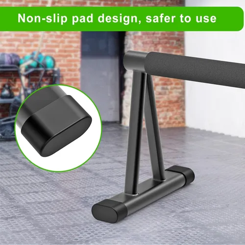 Miniatura 3 de Dolibest Push Up Bar, 12'' High Parallettes Bars with 8 Rubber Feet & Foam Handle, Dip Bars with Stable Triangle Base for Calisthenics, Handstand