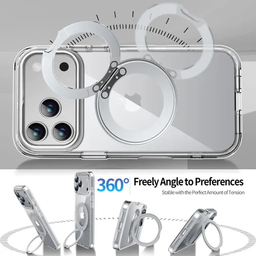 Miniatura 3 de Funda de privacidad para iPhone 17 Pro Max con soporte de 360° [protector de pantalla antiespía integrado] [anillo magnético] protección de cuerpo