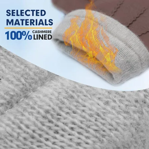 Miniatura 4 de MGGMOKAY Guantes de cuero para hombre, guantes de piel de ciervo suave con forro de cachemira