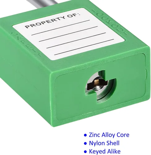 Miniatura 5 de M METERXITY Paquete de 2 candados de seguridad con llave similar, ligeros y compactos, se aplican para bloquear la etiqueta, (1.496 pulgadas, verde)