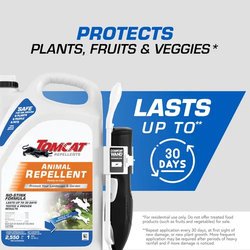 Miniatura 3 de Tomcat Repellents Repelente de Animales, Listo para Usar, Protege Paisajismos y Jardines, Contiene Aceites Esenciales, 1 Galón.