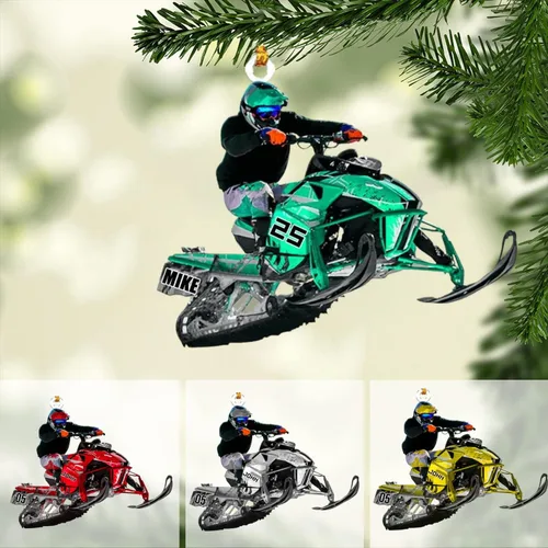 Miniatura 21 de Zapatos de motos de nieve personalizados personalizados adorno de Navidad de acrílico para amantes de motos de nieve (SM 1)