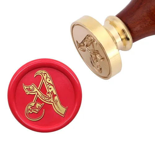Miniatura 2 de Yoption Sello de cera del alfabeto gótico vintage, sello de cera, sello de cera para tarjeta de Acción de Gracias, sobre, envoltura de regalos