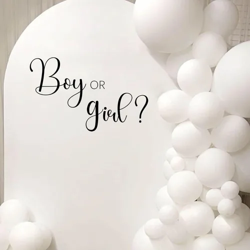 Calcomanía de Niño o Niña - Baby Shower, Suministros de Decoración para Fiesta de Revelación de Género, Pegatinas de Pared, Letrero de Arco de
