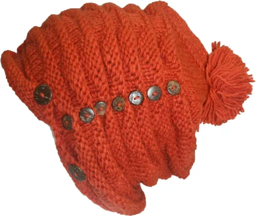 Miniatura 3 de Agan Traders 1414 - Gorro de punto de lana acanalada de gran tamaño, grueso y suave forro polar