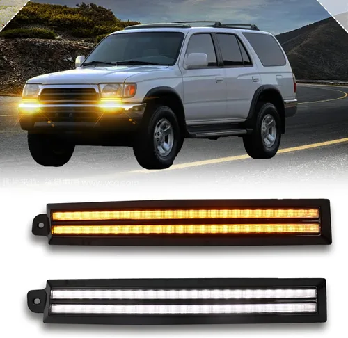 Lámpara de Marcador Lateral LED para Faros Delanteros, Luz de Circulacion Diurna en Ámbar, Señal de Giro Secuencial Compatible con Toyota 4Runner