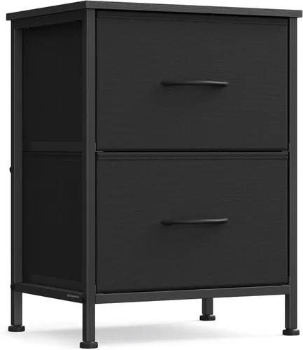 Miniatura 10 de SONGMICS Cajonera para dormitorio, cómoda con cajones, mesita de noche, acero, MDF, 2 cajones de tela no tejida, unidad organizadora