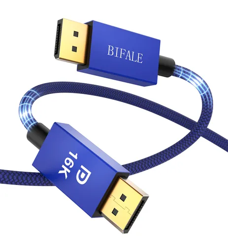 Miniatura 9 de BIFALE Paquete de 2 cables DisplayPort 1.4 8K con certificación VESA de 15 pies, cable DP 1.4 de nailon trenzado