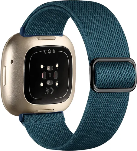 Miniatura 14 de Maledan Banda de Repuesto para Correas Fitbit Sense Hombres Mujeres, Correa de Reloj Elástica de Nylon Transpirable Suave para Versa 3/Versa 4