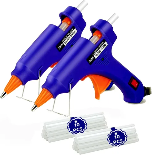 Miniatura 7 de Kit de pistola de pegamento caliente Mini: kit de mini pistolas de pegamento caliente con 20 varillas, pistola de pegamento derretida, manualidades