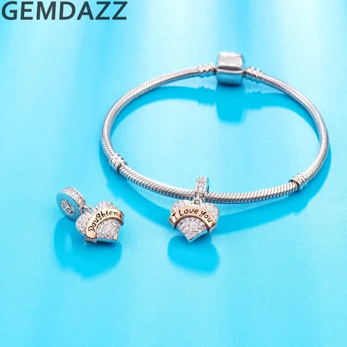 Miniatura 3 de GEMDAZZ Abalorio de plata de ley 925 para madre, padre, hija, hijo, hermana, nana, esposa, marido, abuela, amiga, madrina, hija, ahijada, cuentas