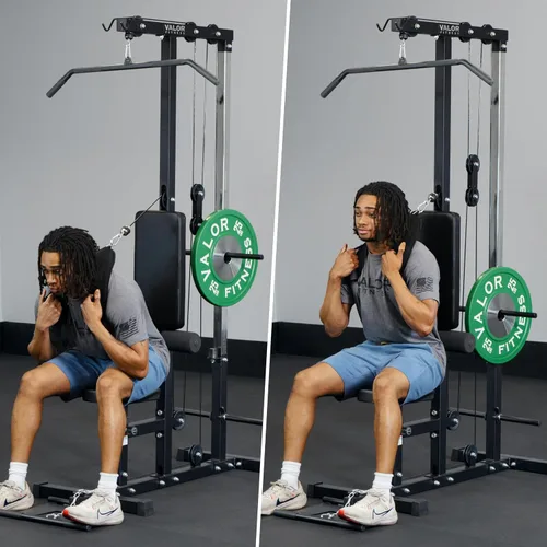 Miniatura 6 de Valor Fitness Máquina de cable de fila baja y desplegable LAT - Sistema de doble polea con carga de placa para entrenamiento de fuerza