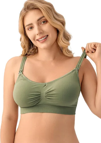 Miniatura 8 de Angelhood Brasier de lactancia para lactancia materna con almohadillas extraíbles sin costuras con soporte, paquete de 4