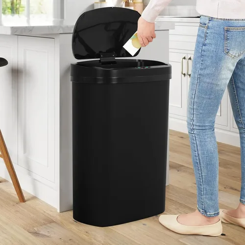 Miniatura 7 de Basurero de cocina con sensor de movimiento de 13 galones, cubo de basura con sensor automático de 50 L, cubo de basura inteligente con tapa