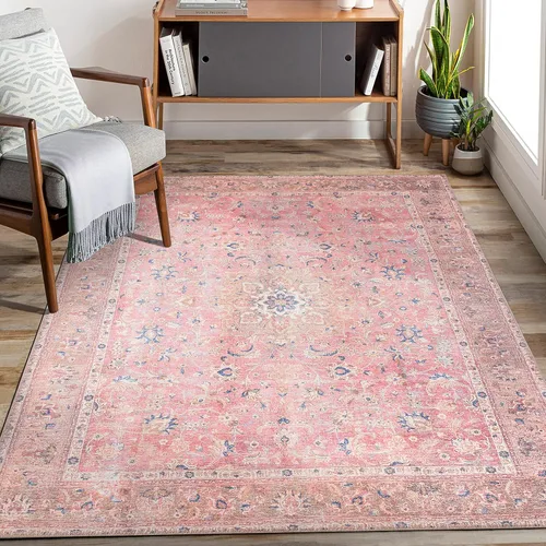 Miniatura 168 de GLN Rugs Traditional Collection - Alfombra de felpilla lavable a máquina, tradicional lavable, antideslizante, alfombra de felpilla de pelo corto