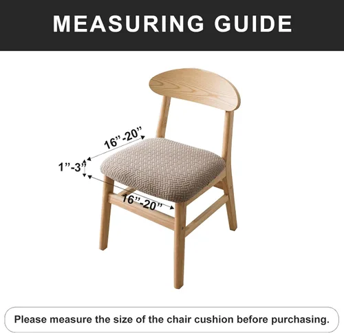 Miniatura 3 de Genina Fundas de Asiento para Sillas de Comedor Fundas Deslizables de Asiento Fundas para Sillas de Cocina (Caqui, 6 Piezas)