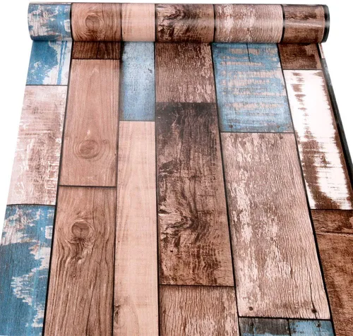 PoetryHome Papel de contacto autoadhesivo vintage Shiplap para despegar y pegar, papel tapiz de madera para paredes, gabinetes de cocina,
