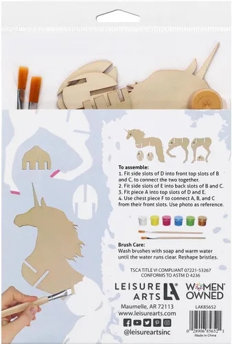 Miniatura 6 de LEISURE ARTS - Rompecabezas 3D, kit de 14 piezas, unicornio de construcción de madera, kits de construcción de madera, proyectos de bricolaje