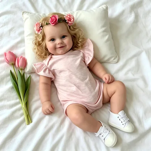 Miniatura 4 de iCradle Lovely Real Look Reborn Baby Doll Girl - Muñeca de silicona de 20 pulgadas con pelo rubio arraigado, juguete realista para niños pequeños a