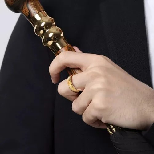 Miniatura 4 de Anillo grabado de oro de 0.276 in para hombres, mujeres y niños, anillo para gobernarlos a todos, anillo de lotería