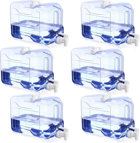 Miniatura 9 de Funnymoom 6 dispensadores de bebidas para refrigerador, refrigerador, botella dispensadora de agua reutilizable de plástico con espita para fiestas