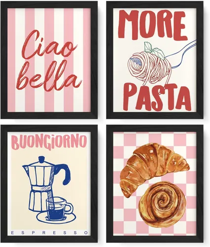 Miniatura 9 de JXREQ Trendy Vinatge - Juego de 4 impresiones artísticas de pared para cocina, cafetería, cocina, cafetería, carrito, 8 x 10 pulgadas, sin marco