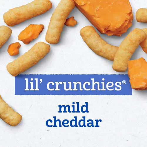 Miniatura 5 de Gerber Stage 3 Snacks de comida para bebés, Mild Cheddar Lil' Crunchies, Snacks para bebés, alimentación guiada por el bebé, paquete de 6